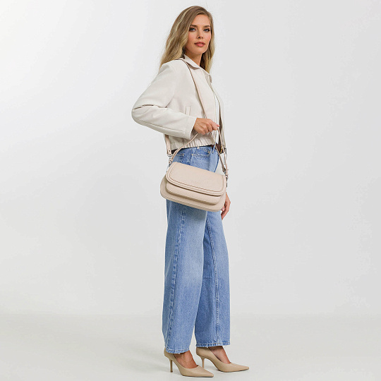 Женская сумка Dr. Koffer из натуральной кожи бежевая