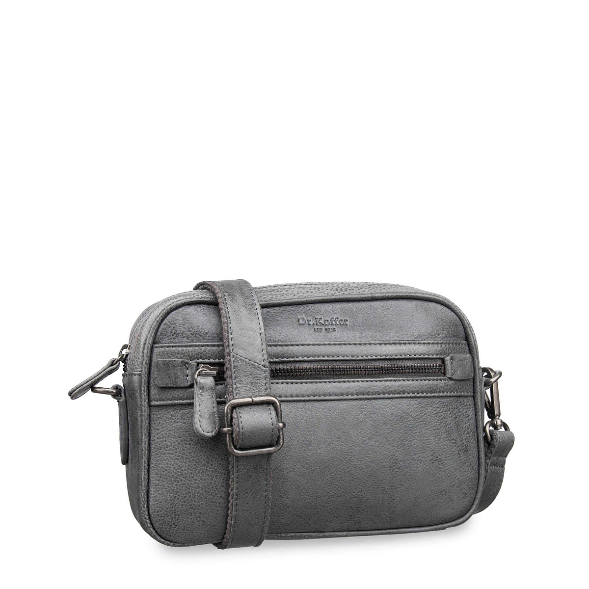 Сумка через плечо Dr.Koffer из натуральной кожи серая