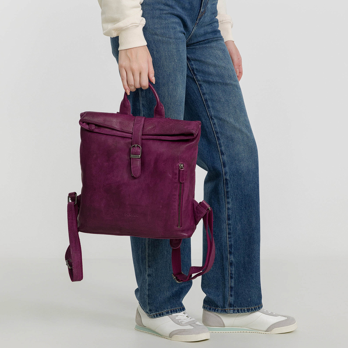 Рюкзак Dr.Koffer из натуральной кожи фиолетовый