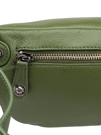 Сумка на пояс Dr. Koffer из натуральной кожи зеленая