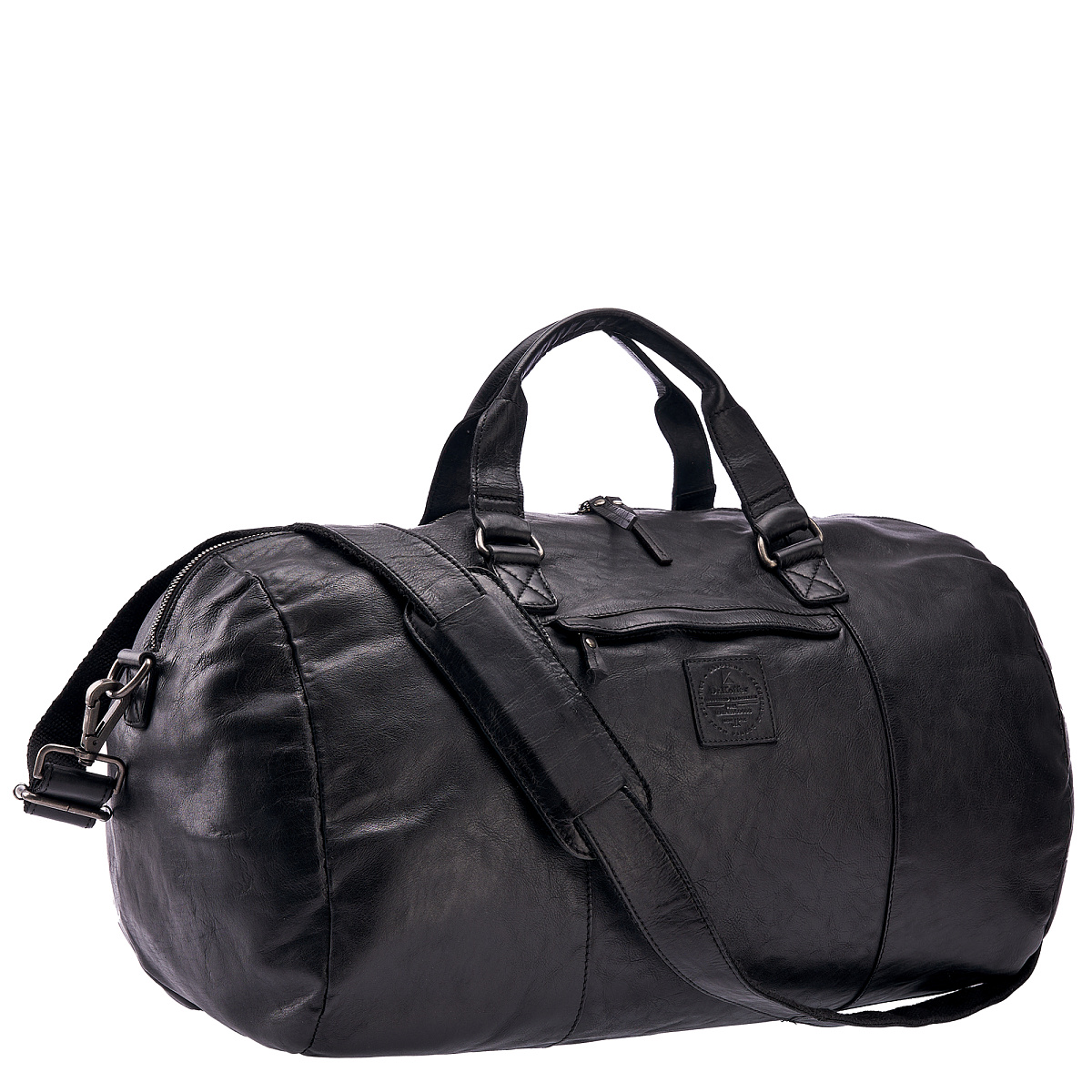 Сумка дорожная Dr.Koffer из натуральной кожи черная