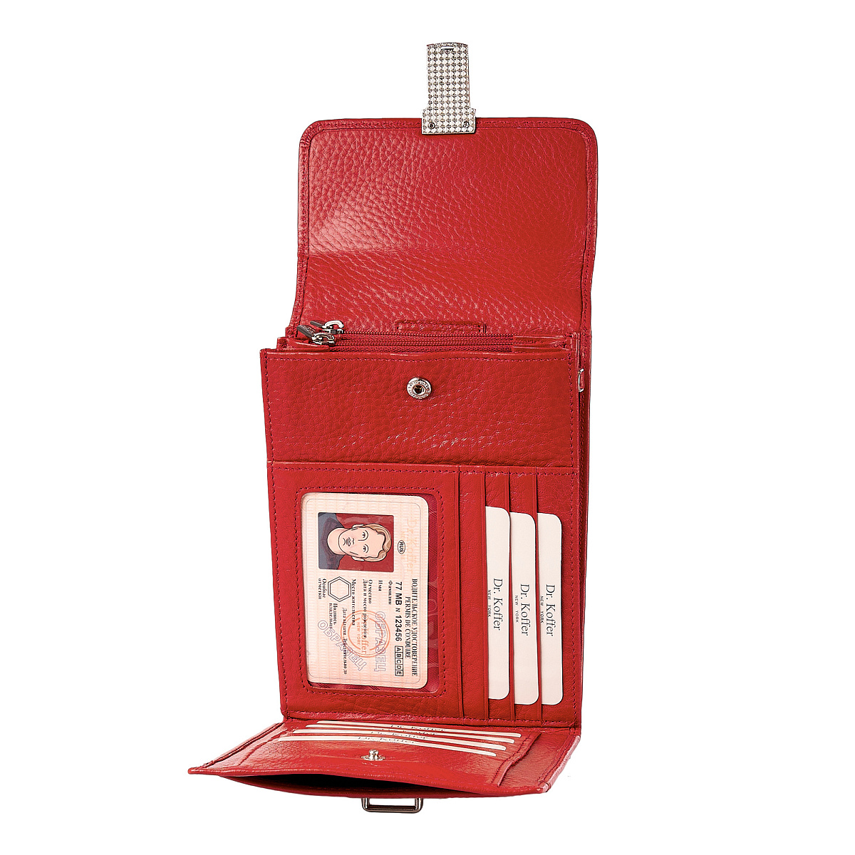 Деловая сумка Dr.Koffer из натуральной кожи красная