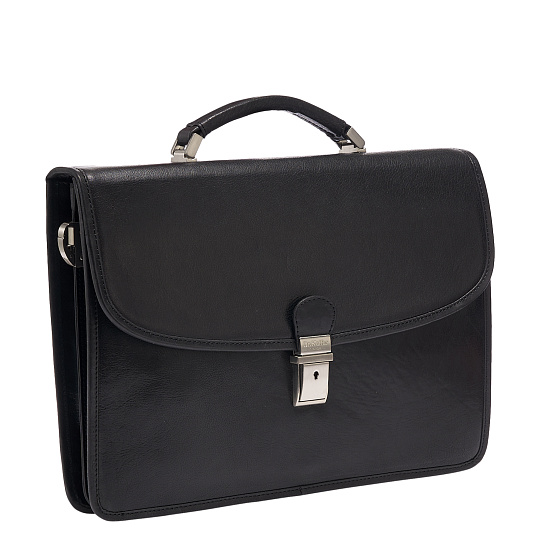 Портфель Dr.Koffer из натуральной кожи черный