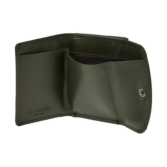 Портмоне Dr.Koffer из натуральной кожи зеленое