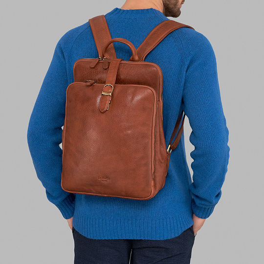 Рюкзак Dr.Koffer из натуральной кожи светло-коричневый