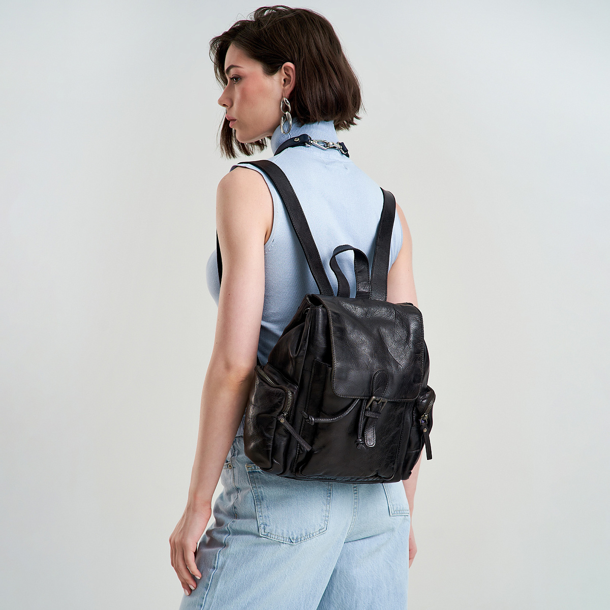 Рюкзак Dr.Koffer из натуральной кожи черный