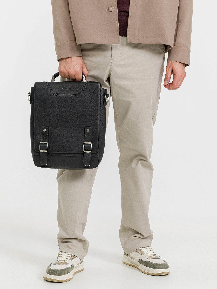 Деловая сумка Dr.Koffer из натуральной кожи черная