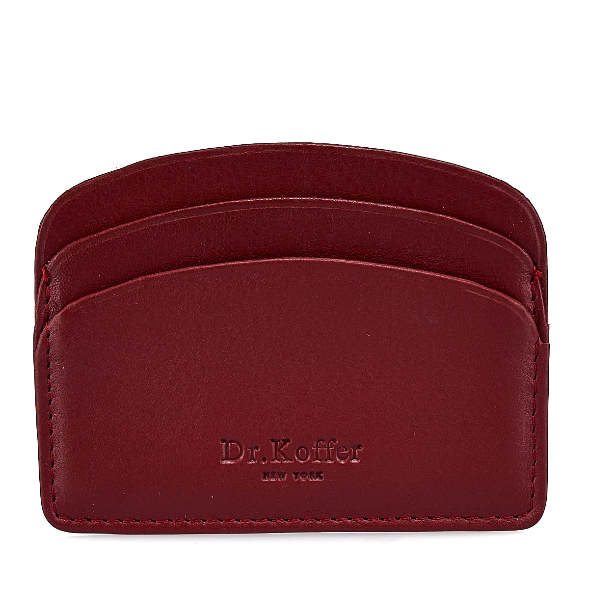 Кредитница Dr.Koffer из натуральной кожи бордовая