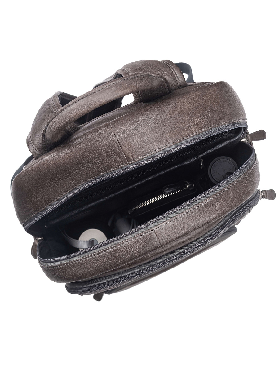 Рюкзак Dr. Koffer из натуральной кожи серый