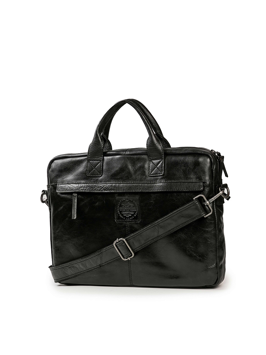 Деловая сумка Dr.Koffer из натуральной кожи черная