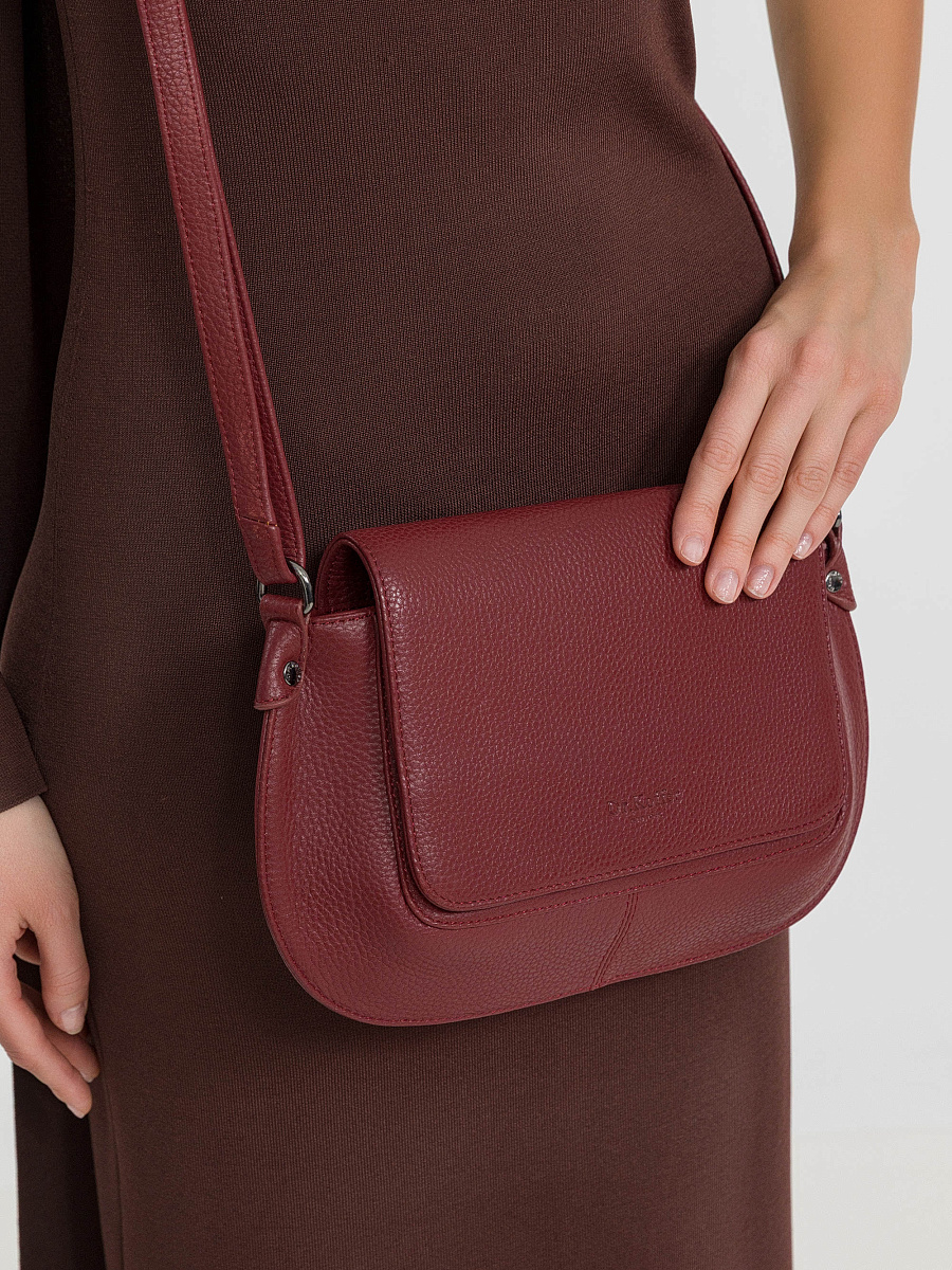 Женская сумка Dr.Koffer из натуральной кожи бордовая
