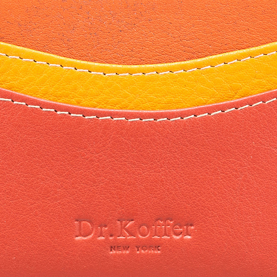 Кредитница Dr.Koffer из натуральной кожи оранжевая