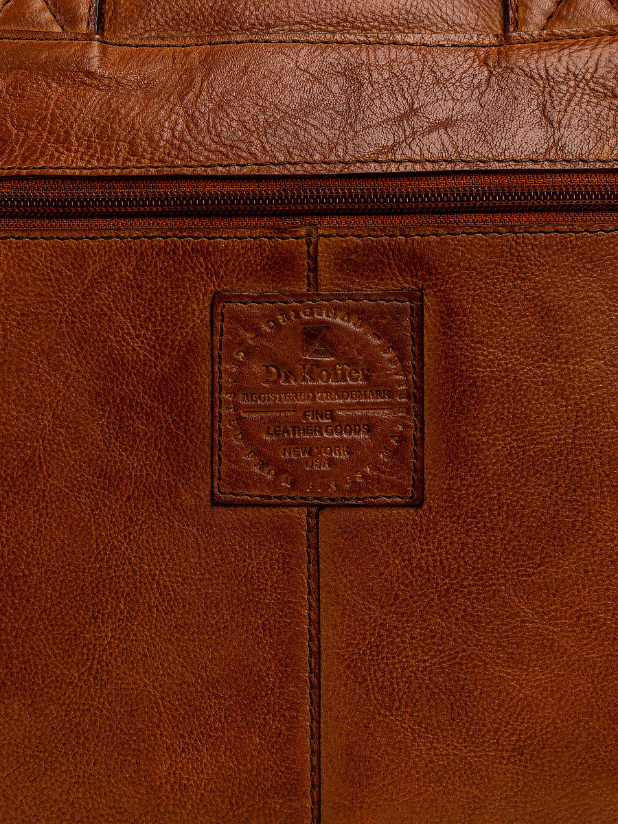 Деловая сумка Dr.Koffer из натуральной кожи коричневая