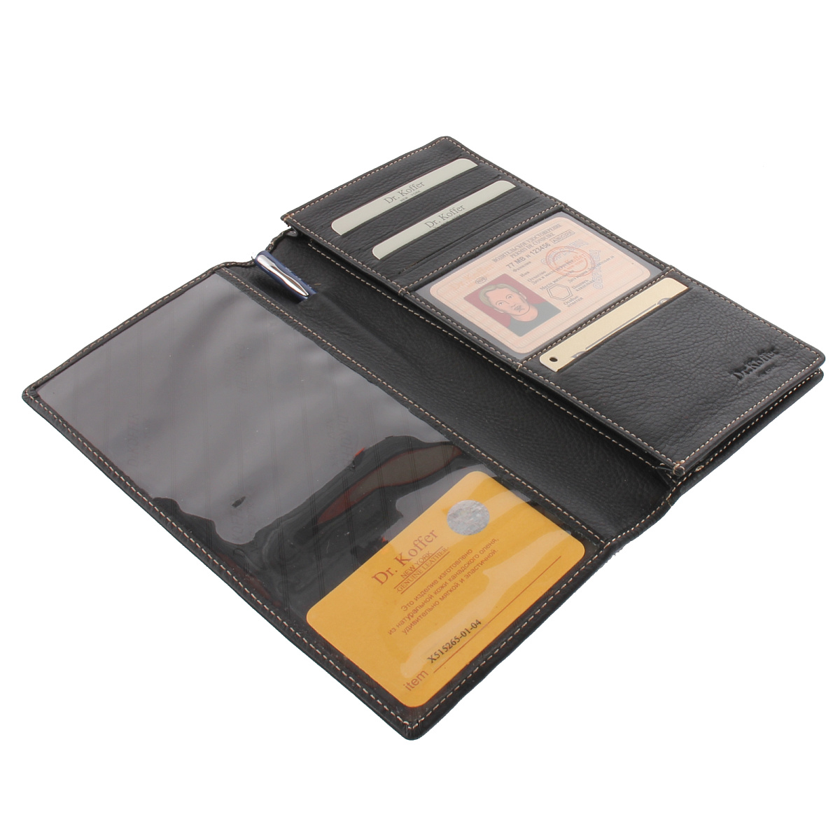 Портмоне Dr.Koffer из натуральной кожи черное