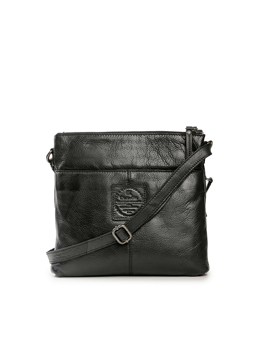 Сумка через плечо Dr.Koffer из натуральной кожи черная