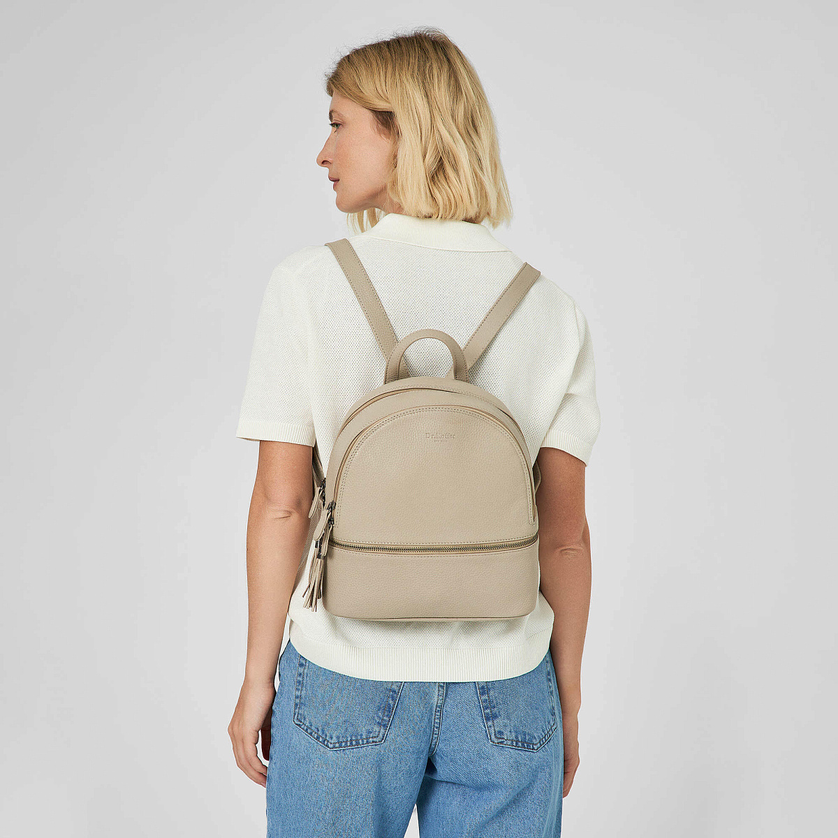 Рюкзак Dr.Koffer из натуральной кожи белый