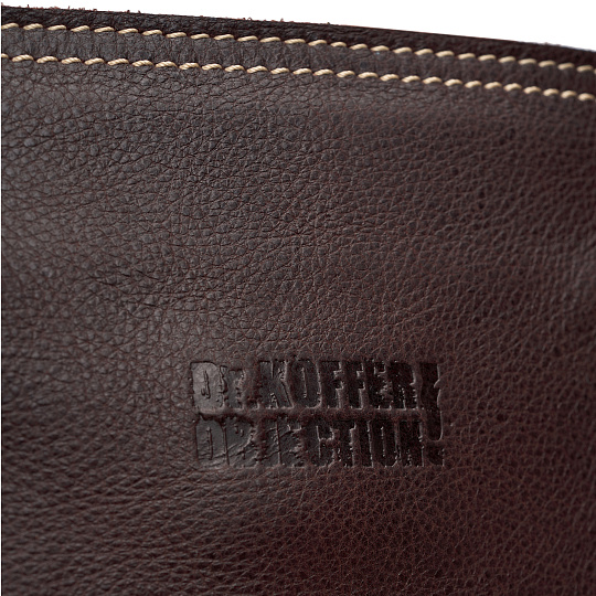 Деловая сумка Dr.Koffer из натуральной кожи темно-коричневая