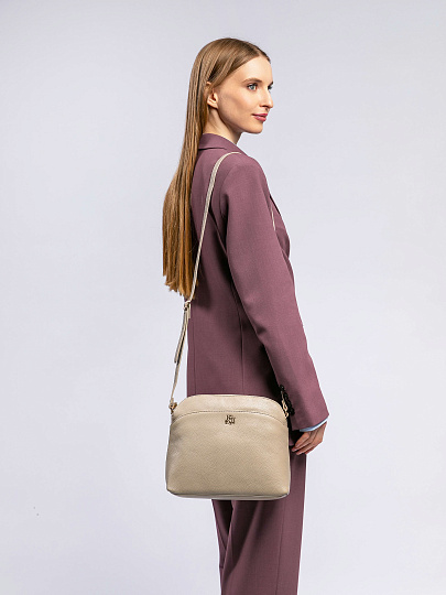 Женская сумка Dr. Koffer из натуральной кожи бежевая
