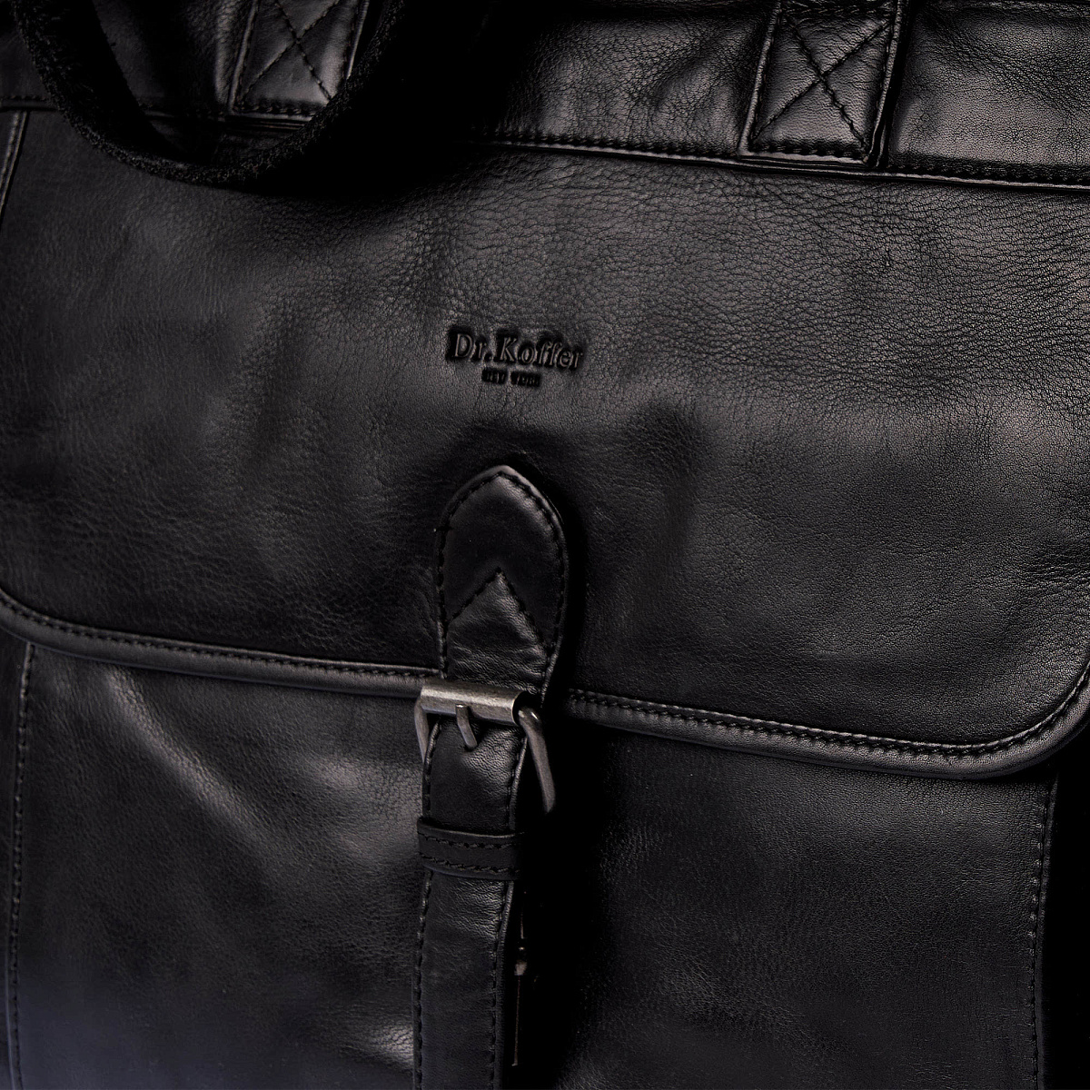Деловая сумка Dr.Koffer из натуральной кожи черная