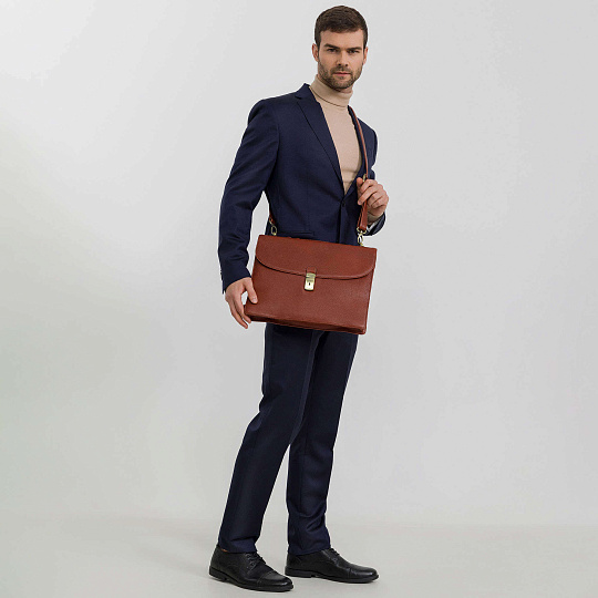 Портфель Dr.Koffer из натуральной кожи светло-коричневый