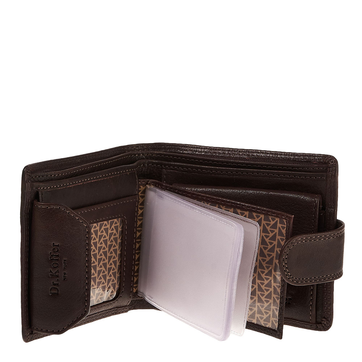 Портмоне Dr.Koffer из натуральной кожи коричневое