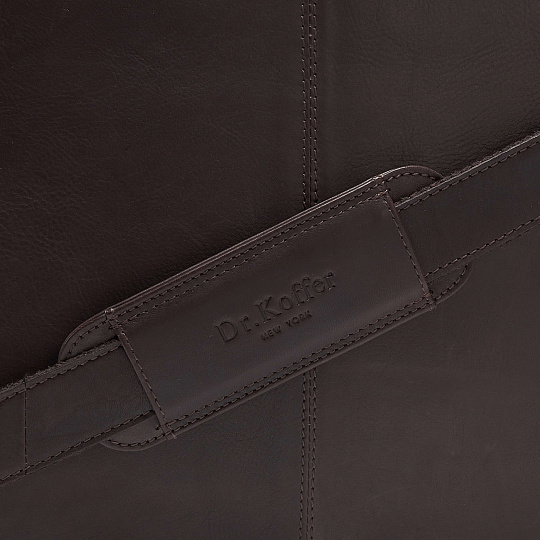 Портфель Dr.Koffer из натуральной кожи темно-коричневый