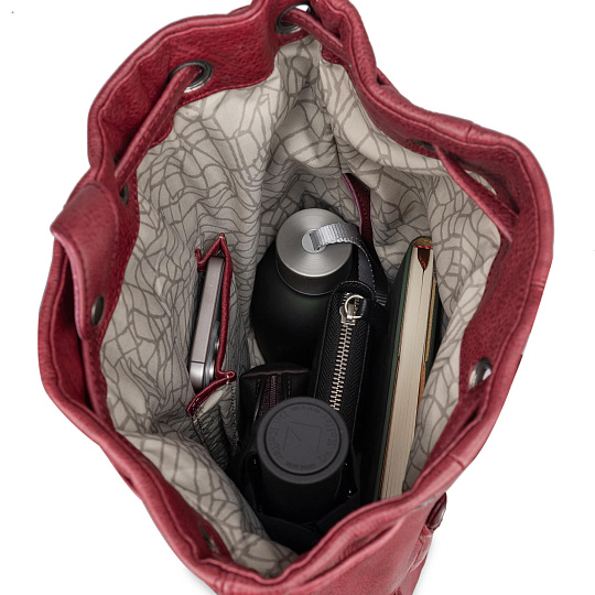 Рюкзак Dr.Koffer из натуральной кожи бордовый