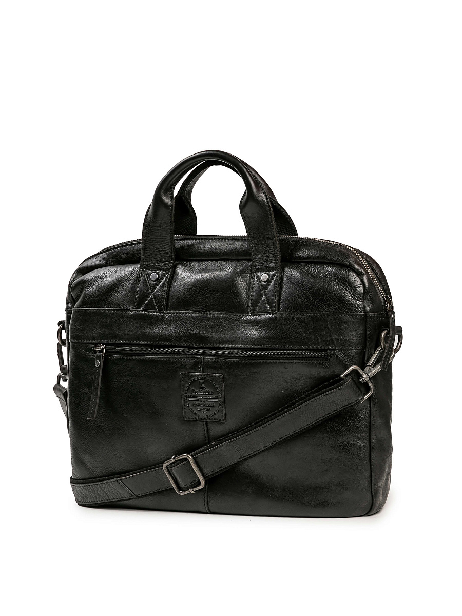Деловая сумка Dr.Koffer из натуральной кожи черная