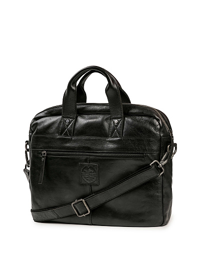 Деловая сумка Dr.Koffer из натуральной кожи черная