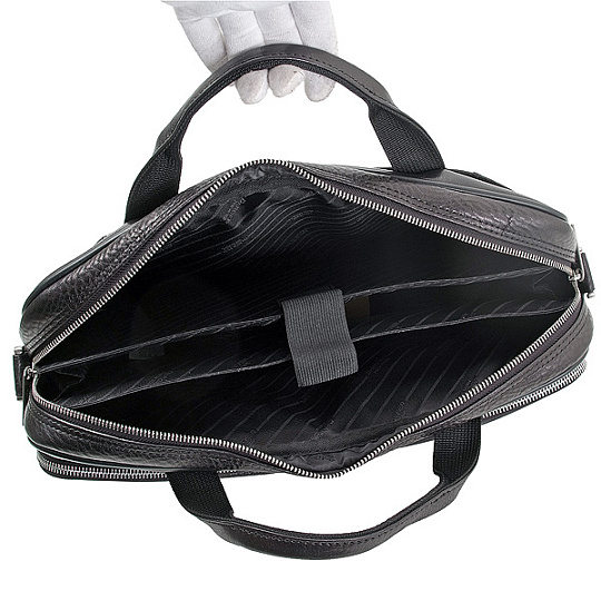 Деловая сумка Dr.Koffer из натуральной кожи черная