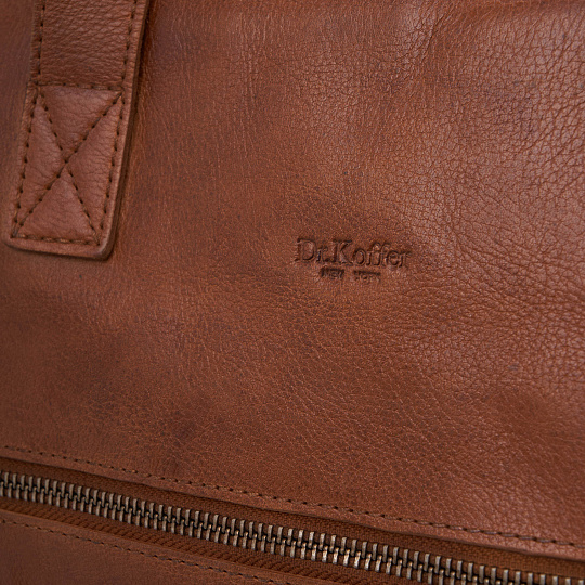 Деловая сумка Dr.Koffer из натуральной кожи коричневая