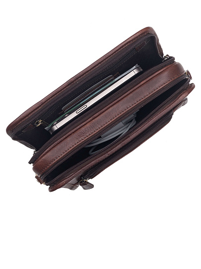 Сумка-визитка Dr. Koffer из натуральной кожи коричневая