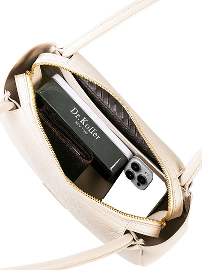 Женская сумка Dr. Koffer из натуральной кожи белая