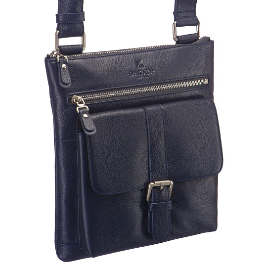 Сумка через плечо Dr.Koffer из натуральной кожи синяя