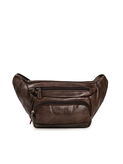 Сумка на пояс Dr. Koffer из натуральной кожи коричневая
