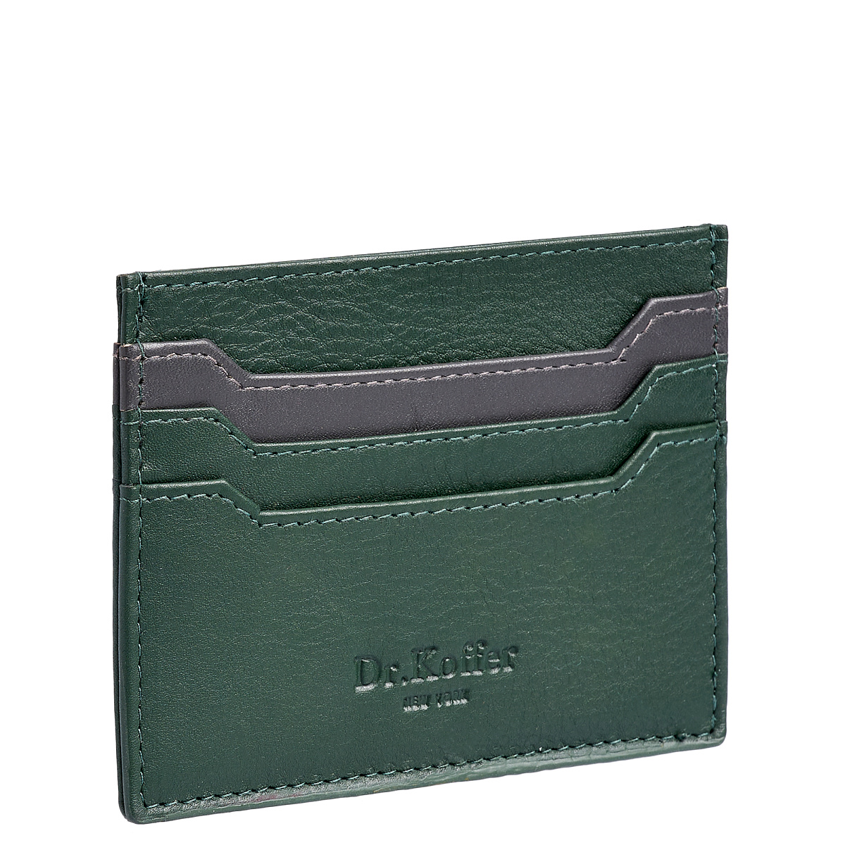 Кредитница Dr.Koffer из натуральной кожи зеленая