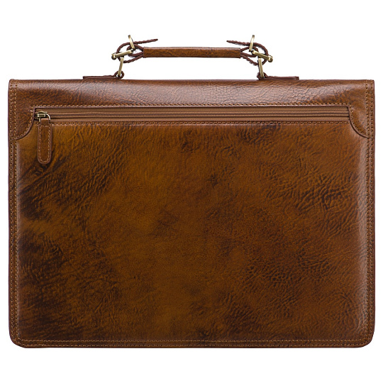 Портфель Dr.Koffer из натуральной кожи темно-коричневый