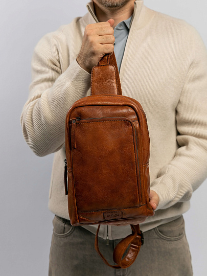 Рюкзак Dr.Koffer из натуральной кожи светло-коричневый