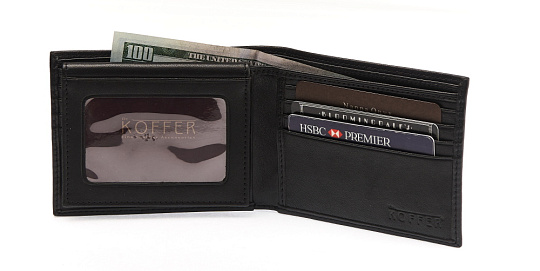 Портмоне Dr.Koffer из натуральной кожи черное