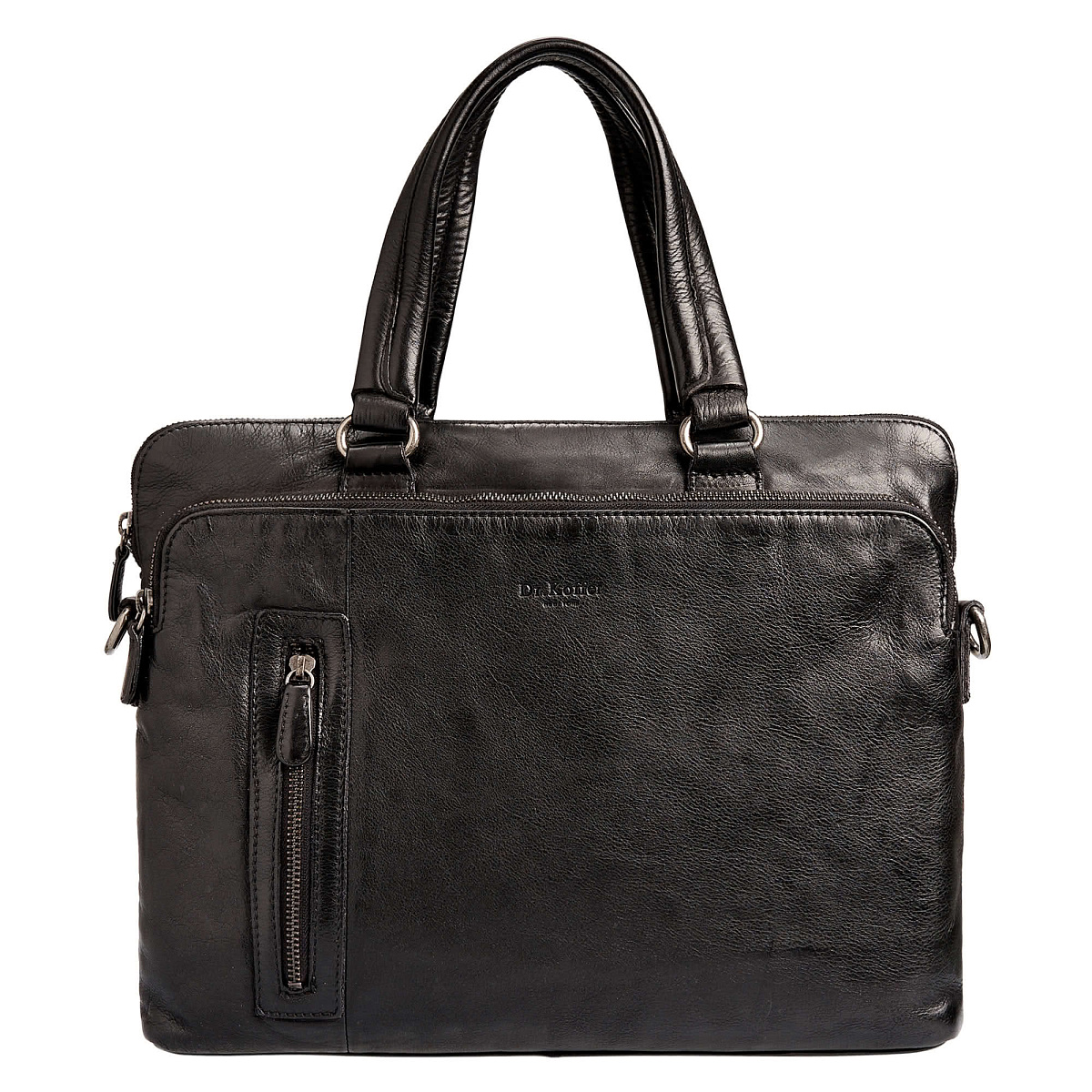 Деловая сумка Dr.Koffer из натуральной кожи черная
