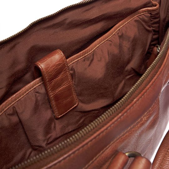 Деловая сумка Dr.Koffer из натуральной кожи коричневая