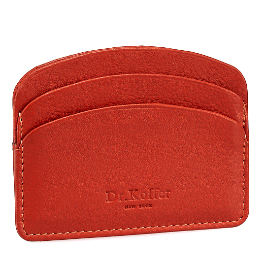 Кредитница Dr.Koffer из натуральной кожи оранжевая