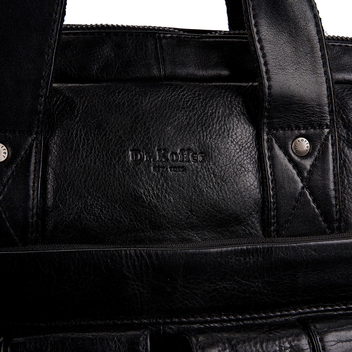 Деловая сумка Dr.Koffer из натуральной кожи черная