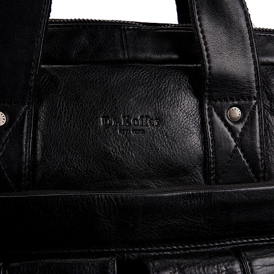 Деловая сумка Dr.Koffer из натуральной кожи черная