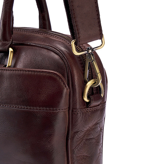 Деловая сумка Dr.Koffer из натуральной кожи темно-коричневая