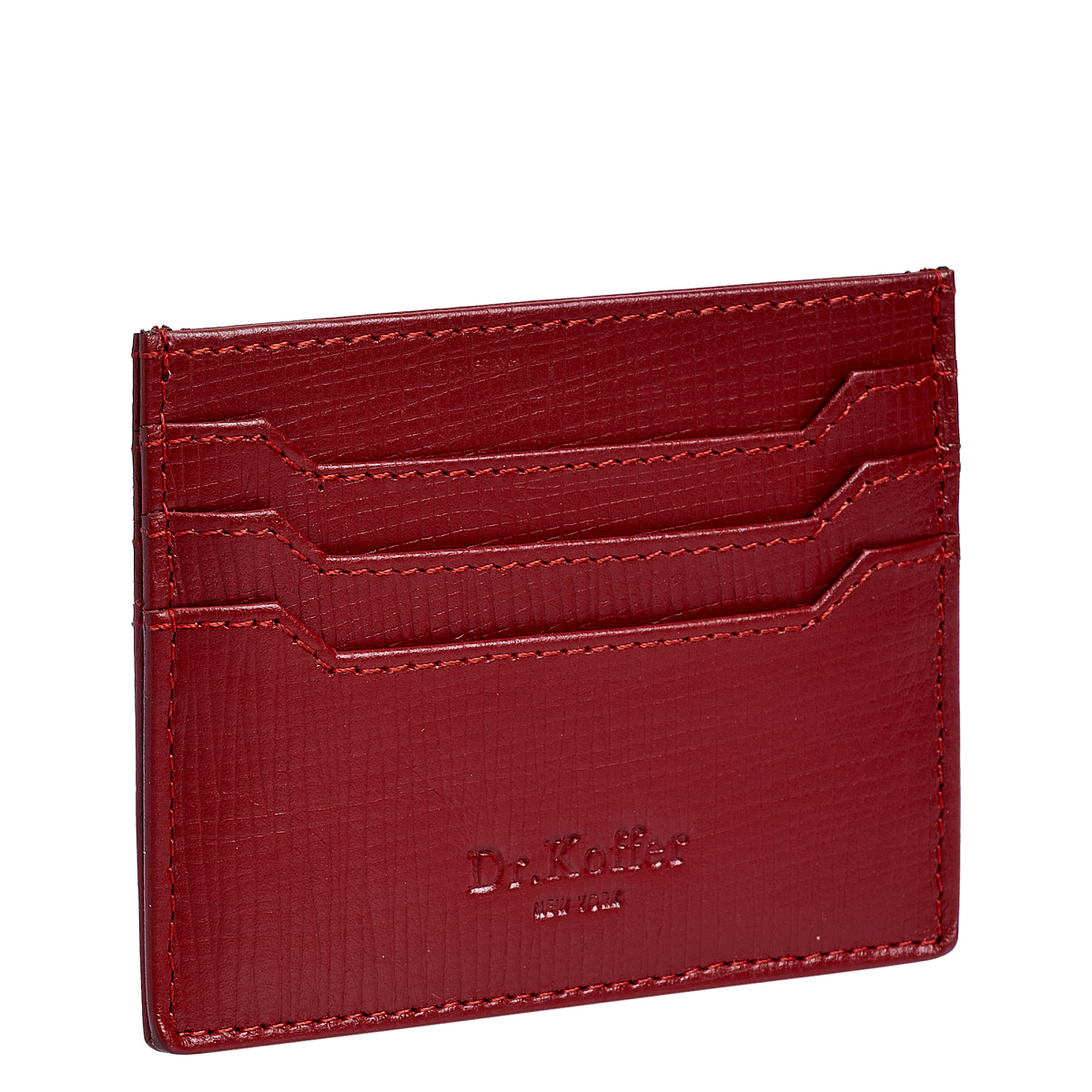 Кредитница Dr.Koffer из натуральной кожи красная