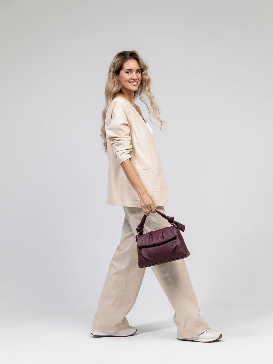 Женская сумка Dr.Koffer из натуральной кожи бордовая