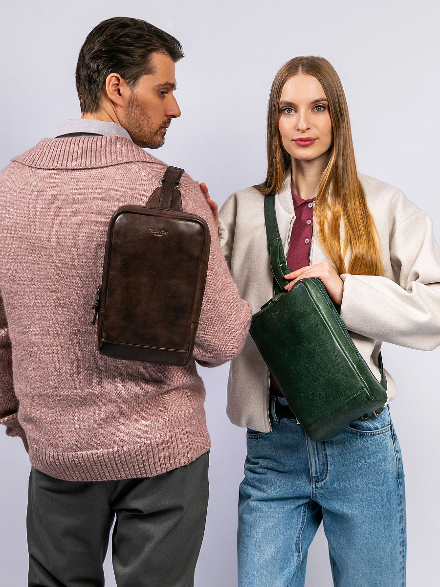 Рюкзак Dr. Koffer из натуральной кожи зеленый