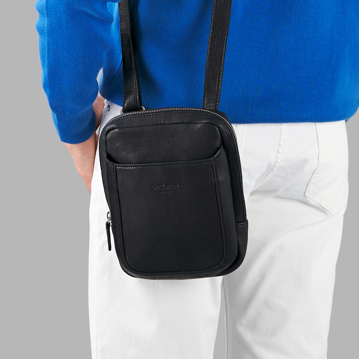 Сумка через плечо Dr.Koffer из натуральной кожи черная