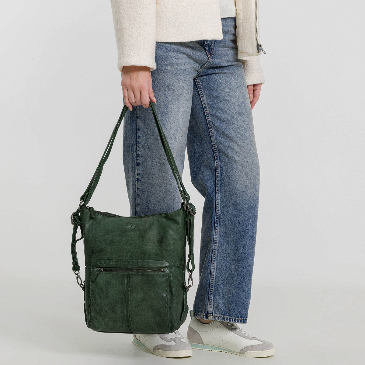 Сумка через плечо Dr.Koffer из натуральной кожи зеленая